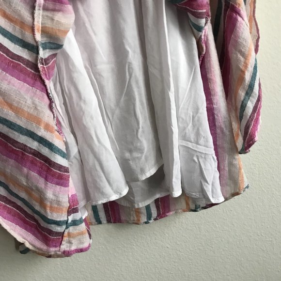 Rails Linen Shimmer Sparkly Striped Summer Spaghetti Strap Dress Size M Medium - Picture 11 of 11